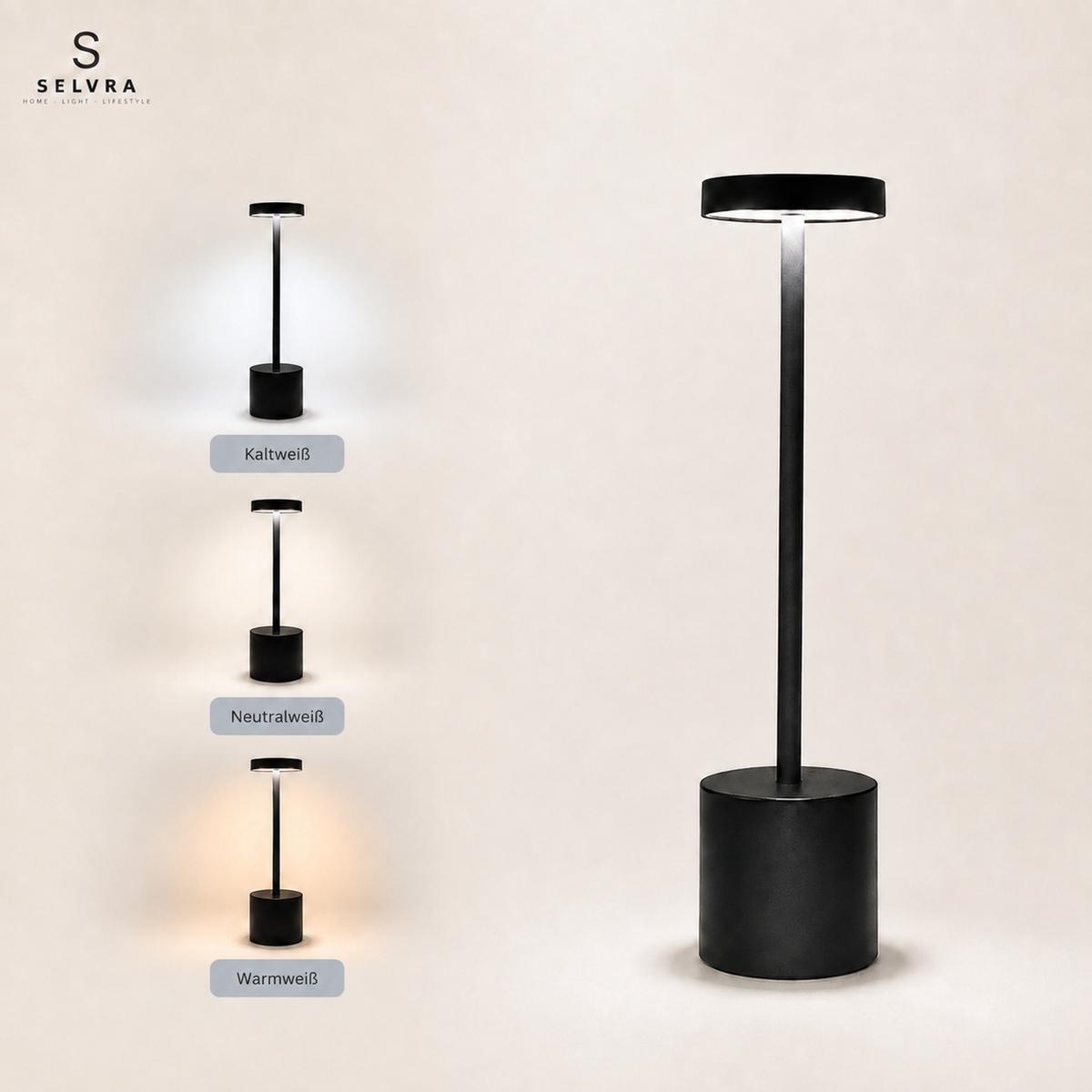 LED-Tischleuchte dimmbar von Selvra, Ansicht 3