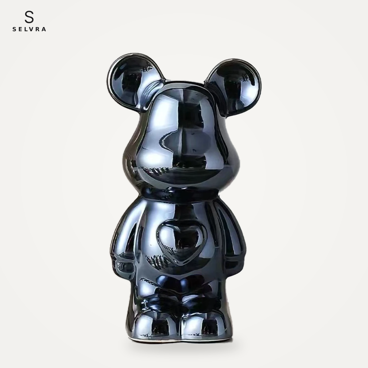 Bären-Skulptur aus Porzellan von Selvra, Ansicht 7